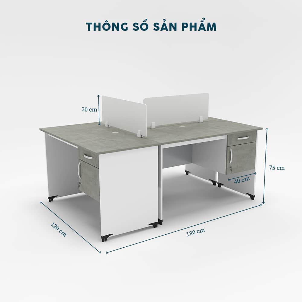 Cụm bàn làm việc 3 người-FCBNV14