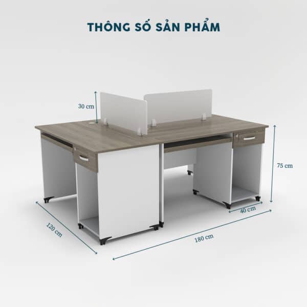 Cụm bàn làm việc 3 người-FCBNV13