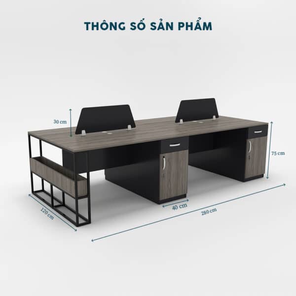 Cụm Bàn Làm Việc 4 Người-FCBNV28