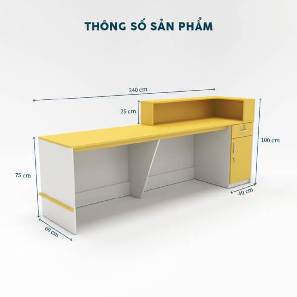 Quầy Lễ Tân 2m4-QLTF2m4