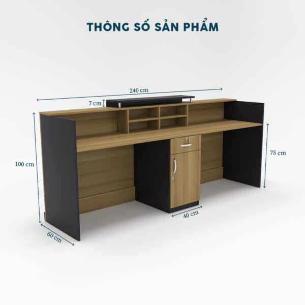 Quầy Lễ Tân 2m4-QLTF2m4