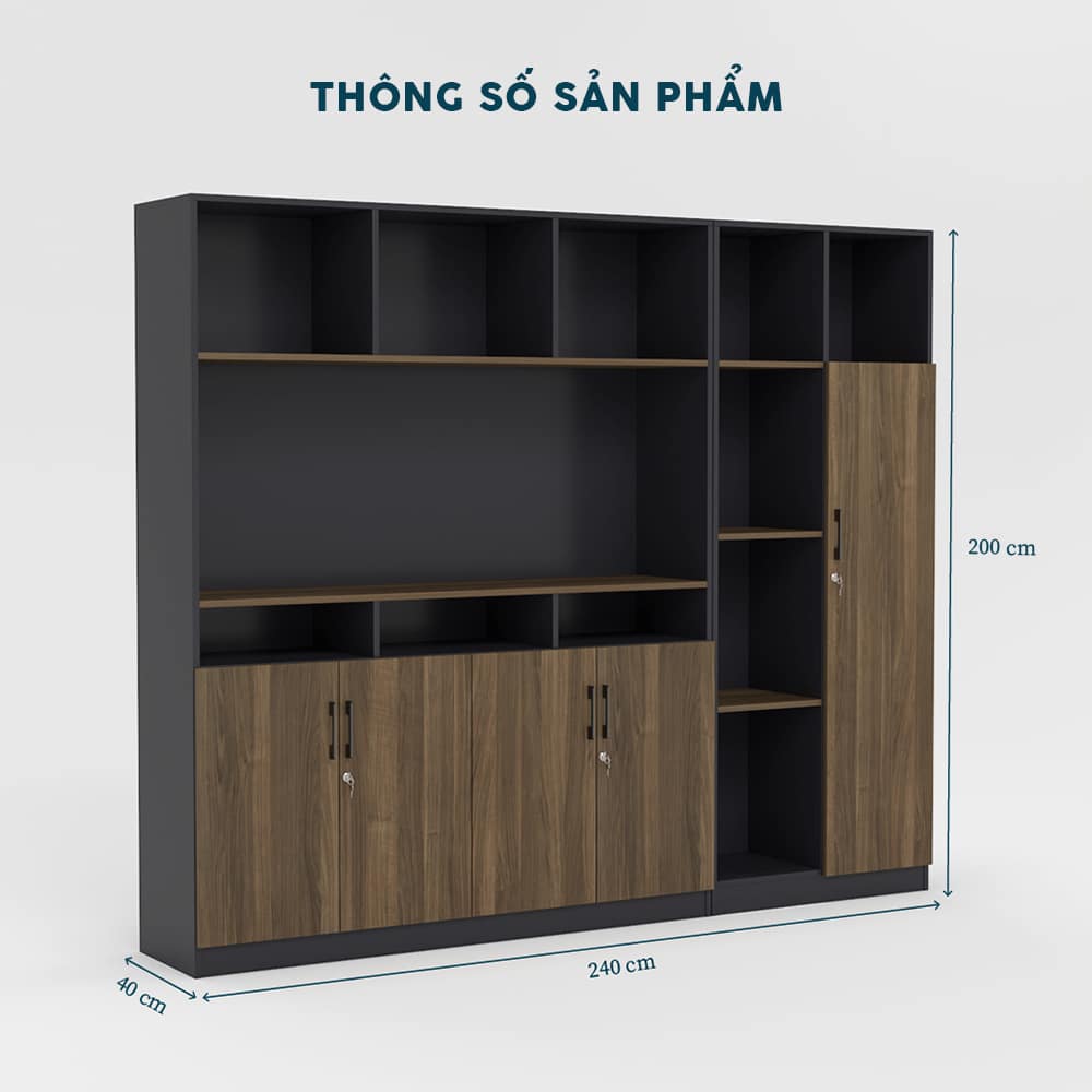 Tủ Giám Đốc 2m4 TGDF002 - Ảnh 2