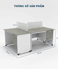 Cụm bàn làm việc 3 người-FCBNV14