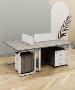 Cụm Bàn Nhân Viên 3 Người Chân Sắt-FCBNV64
