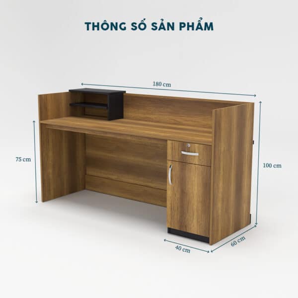 Quầy Lễ Tân 1m8-QLTF1m8 - Ảnh 6