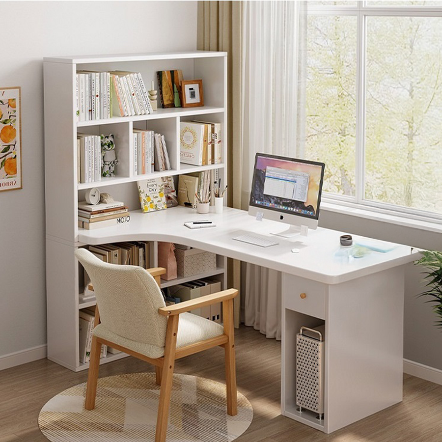 Bàn Học Liền Giá Sách Gỗ Mdf Cao Cấp