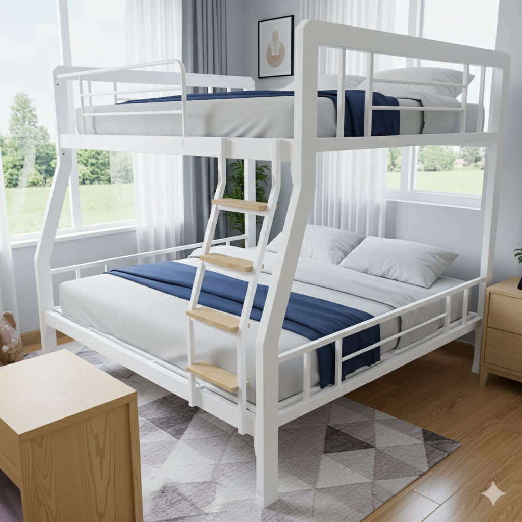 Giường Tầng Sắt Lệch 1m4 X 1m6 × 2m – Gt1416