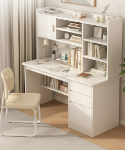 Bàn Học Đơn Liền Kệ Sách