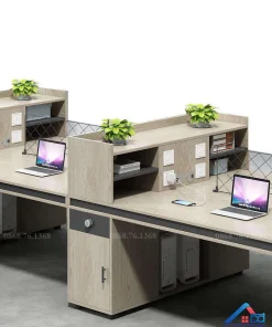 Cụm bàn làm việc 4 người có tủ phụ – CB58