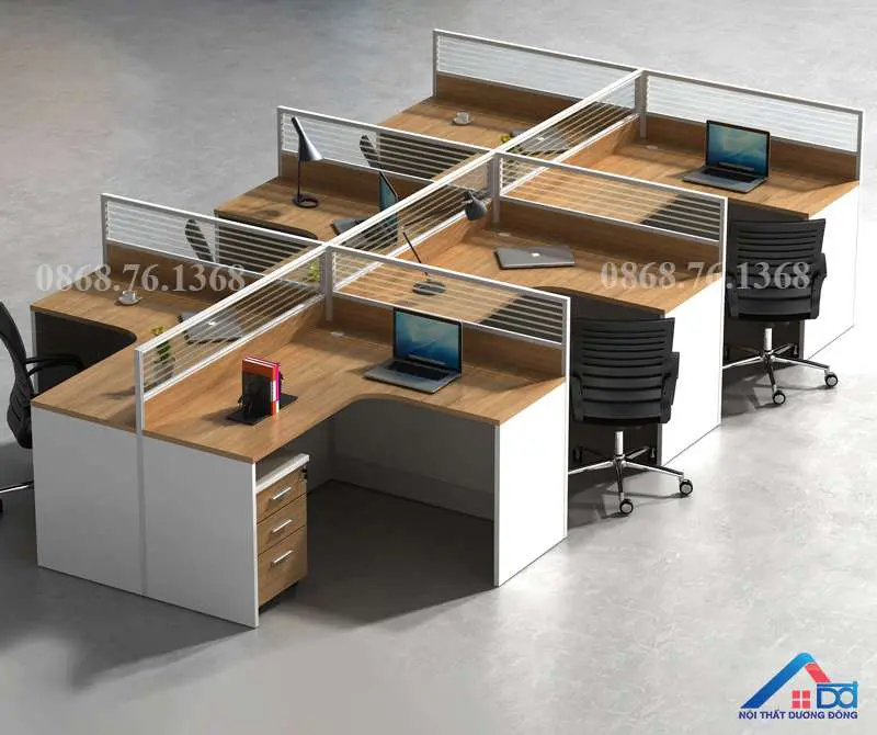 Cụm Bàn Làm Việc Chữ L Văn Phòng – Cb49