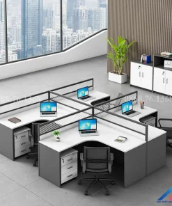 Cụm Bàn Làm Việc Chữ L Văn Phòng – Cb49