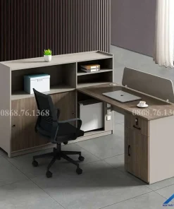Cụm Bàn Làm Việc Có Tủ Cá Nhân – Cb48