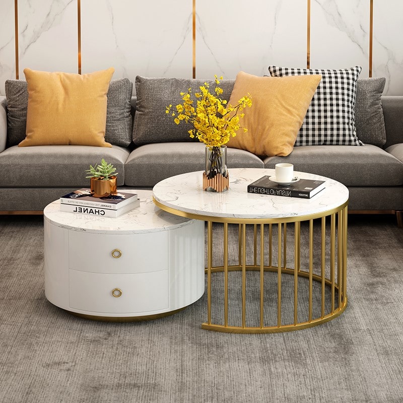 Bàn Sofa Mặt đá Trắng Tinh Tế Bt 17