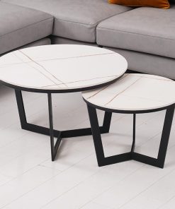 Bàn Trà Chân Sắt Mặt đá đẹp Bt 45