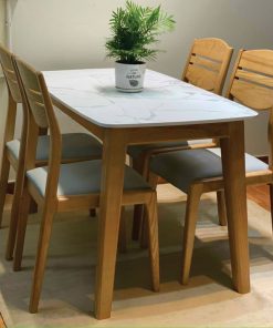 Bộ Bàn ăn Gỗ Sồi 4 Ghế Mặt đá Ba 70
