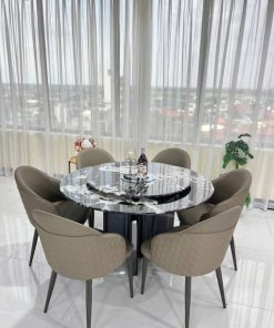 Bộ Bàn ăn Tròn 6 Ghế Cao Cấp Hiện đại Ba 68