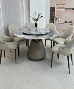 Bộ Bàn ăn Tròn 6 Ghế Cao Cấp Mặt đá Ba 67