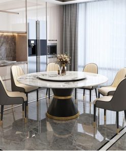Bộ Bàn ăn Tròn Xoay 8 Ghế Ba 90