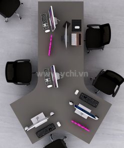 Cụm Bàn Làm Việc 4+1 Người – Cblv09