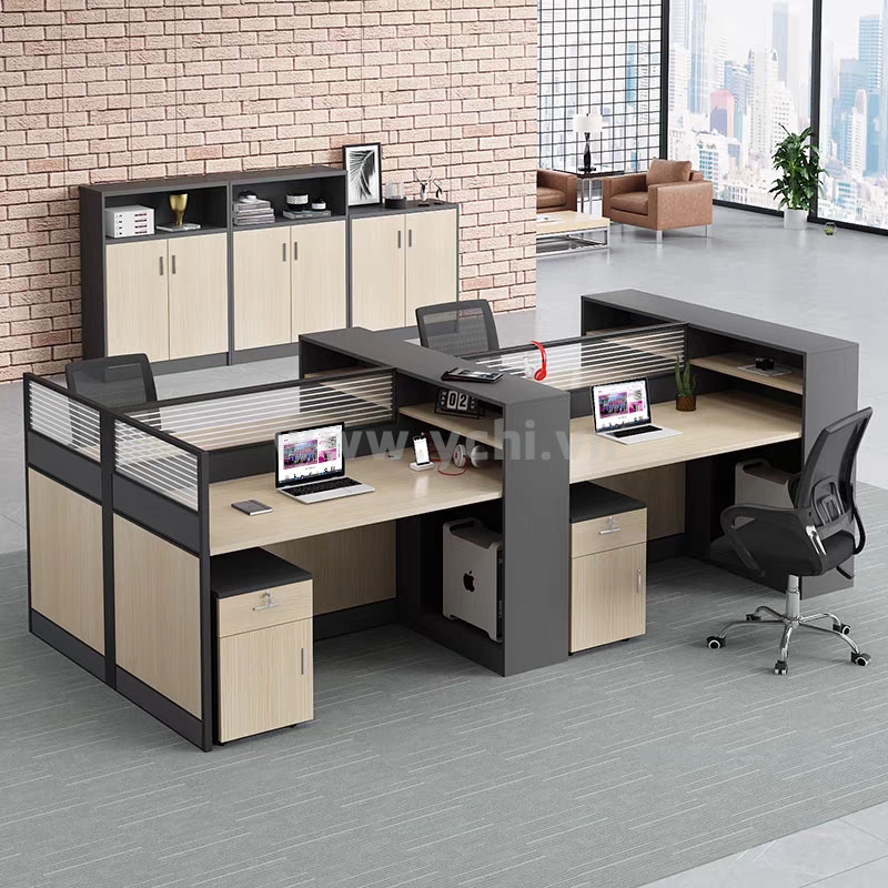 Cụm Bàn Làm Việc 4 Người Cao Cấp – Cblv17