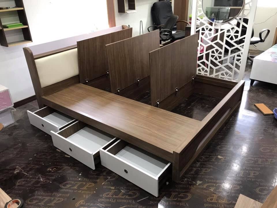 Giường Ngủ Gỗ Công Nghiệp đa Năng Hiện đại Gg 17