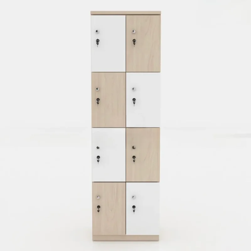 Tủ locker gỗ 8 cánh phối màu TL-50